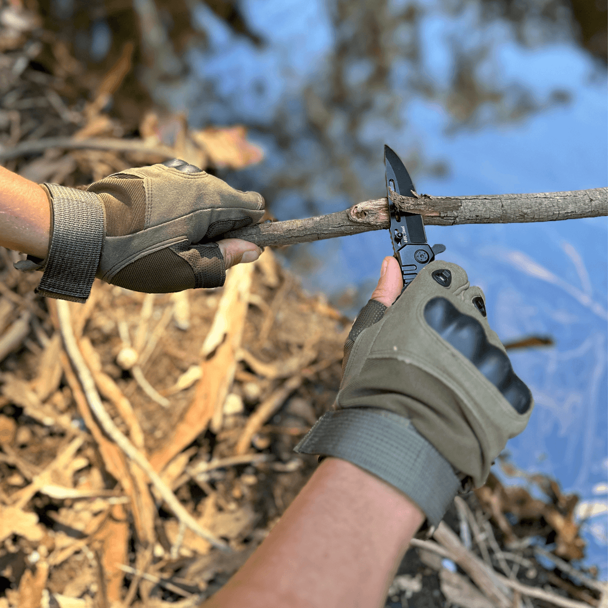 JupiterGear Tactical Military Fingerless Airsoft Gloves for Outdoor Sports, Paintball, and Motorcycling