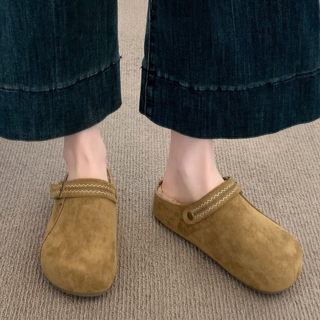 Thick Sole Half Slippers Women's Outer Wear 2025 New Autumn And Winter