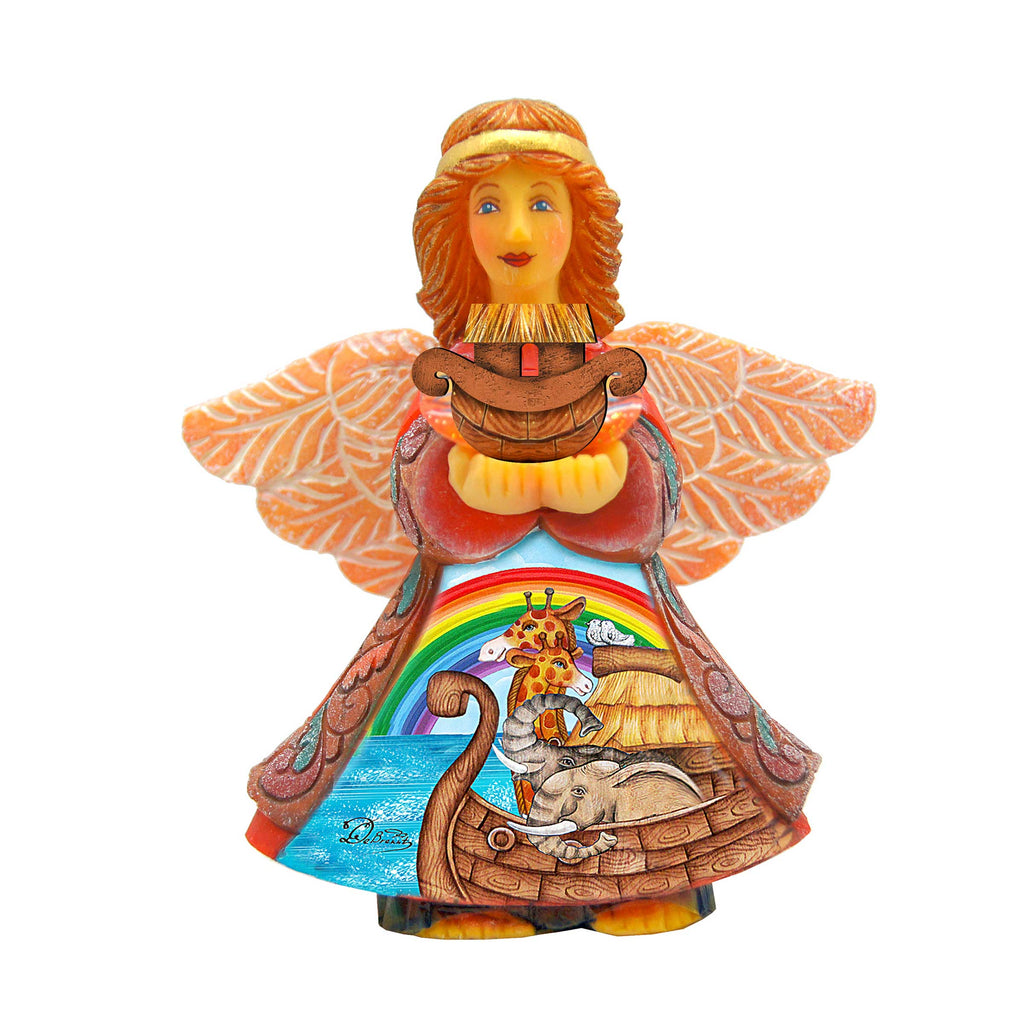 Noah's Ark Angel Gift Giver Handcrafted Christmas Figurine - G. DeBrekht - Nativity Holiday Decor - 516653
