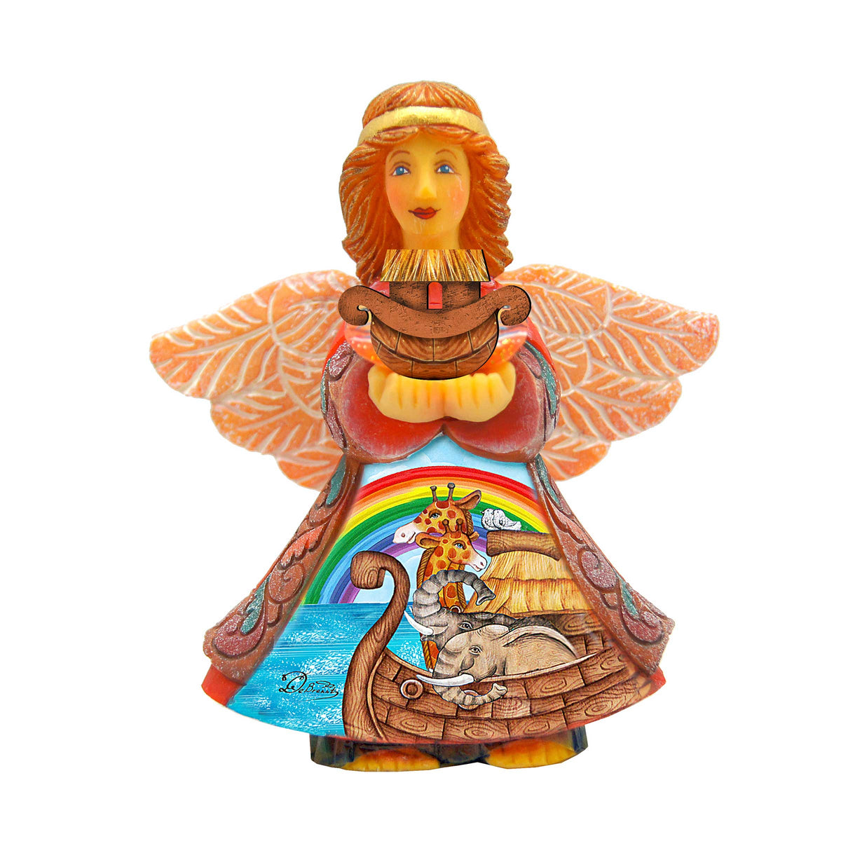 Noah's Ark Angel Gift Giver Handcrafted Christmas Figurine - G. DeBrekht - Nativity Holiday Decor - 516653