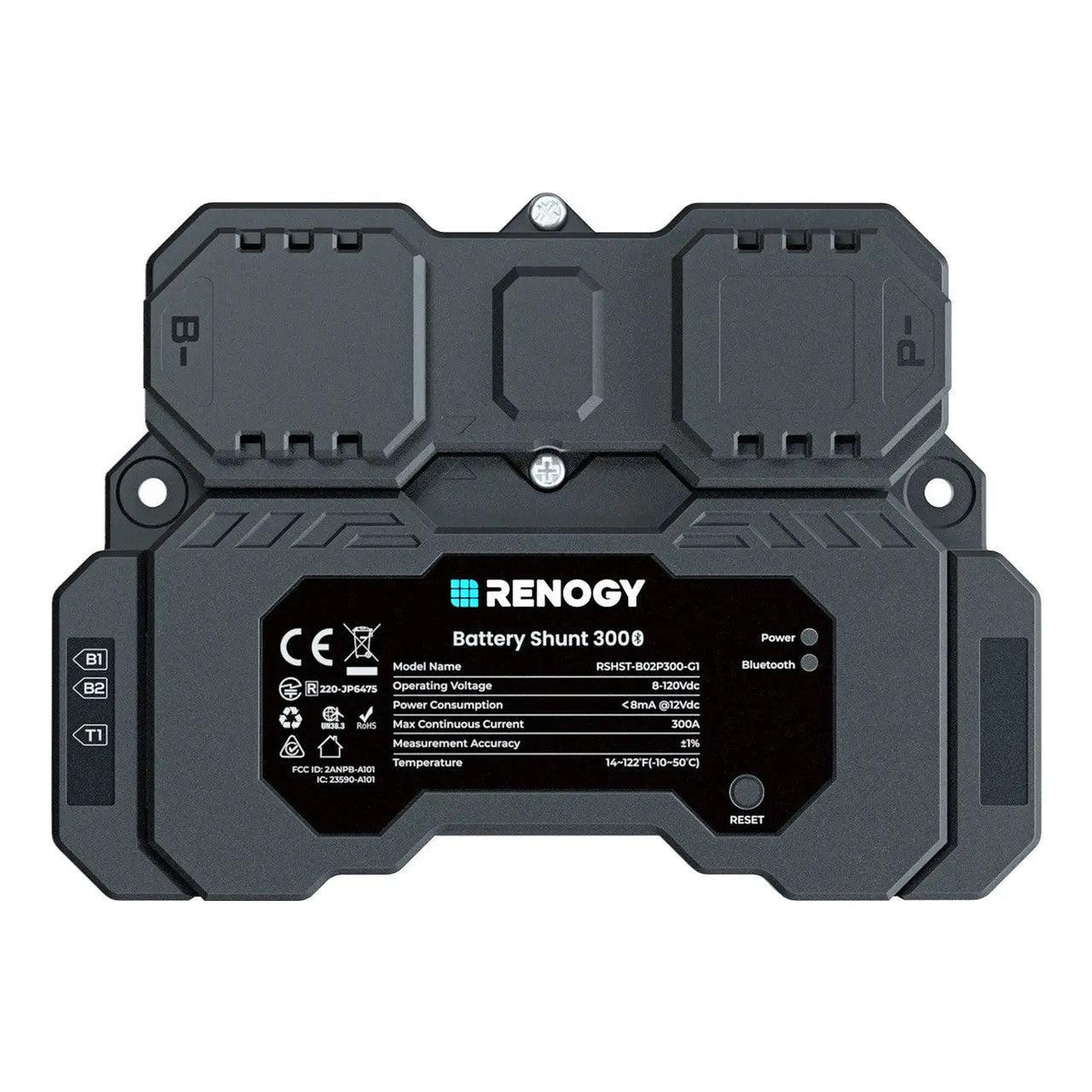 Renogy Battery Shunt 300 Smart Battery Monitor for SOC, Voltage & Current Tracking