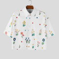 Mens Loose-fitting, Cropped, All-over Print Short-sleeve Shirt