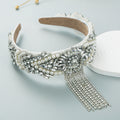 Hair Hoop Fashion French Palace Style Pearl Tassel Bangs Hair Cave High Quality Temperament All-Match Hair Hoop Hair Accessories