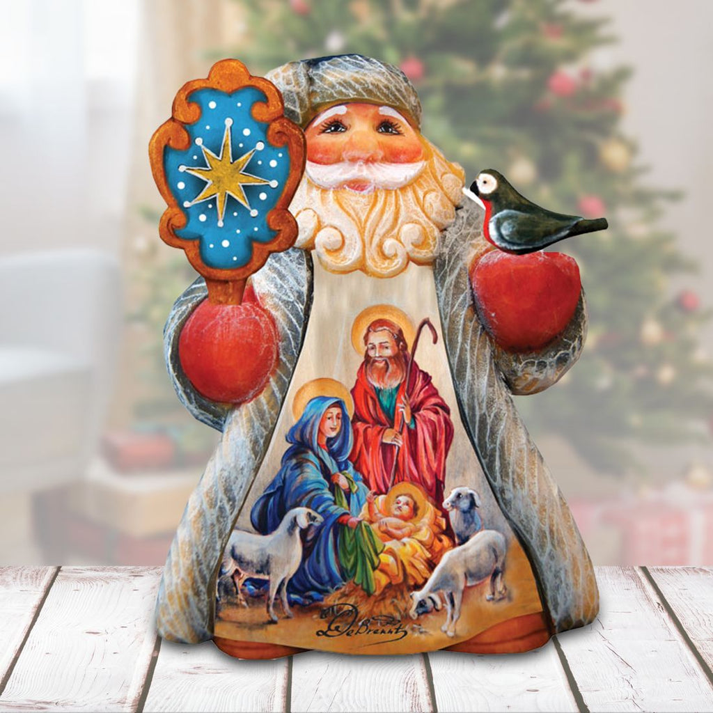 Nativity Santa Tiny Tale Handcrafted Christmas Figurine - G. DeBrekht - Christmas Santa Snowman Decor - 561645