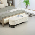 COOLMOR storage Ottoman chair with safety hinge and soft cushion fabric storage Ottoman stool (beige)