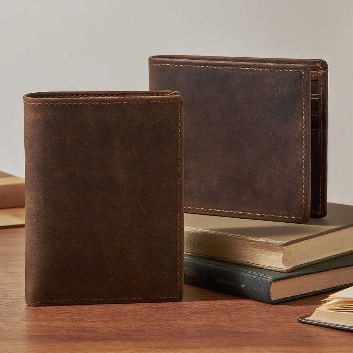 Simple First Layer Cowhide Men's Short Card Package