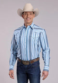 Roper 2832 Yarn Dye Stripe (Blue) - Men's Western Shirt