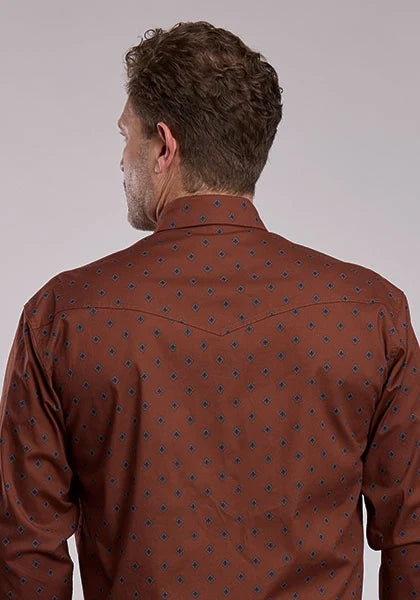 Roper 3090 Stretch Poplin (Rust) - Men's Western Shirt