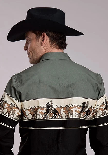 Roper 3175 Cattle Drive (Black) - Men's Western Shirt