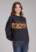 Roper 2341 Open Stables (Black) - Women's Pullover Sweatshirt