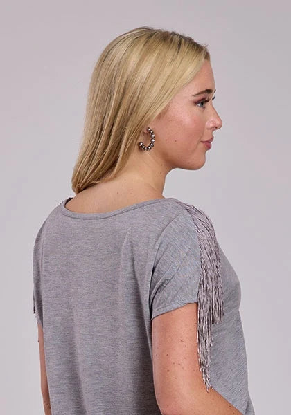 Roper 2866 Fringe Trim (Grey) - Women's T-Shirt