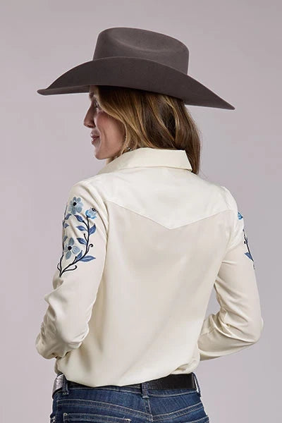 Roper 3250 Floral Fabric (White) - Women's Western Shirt