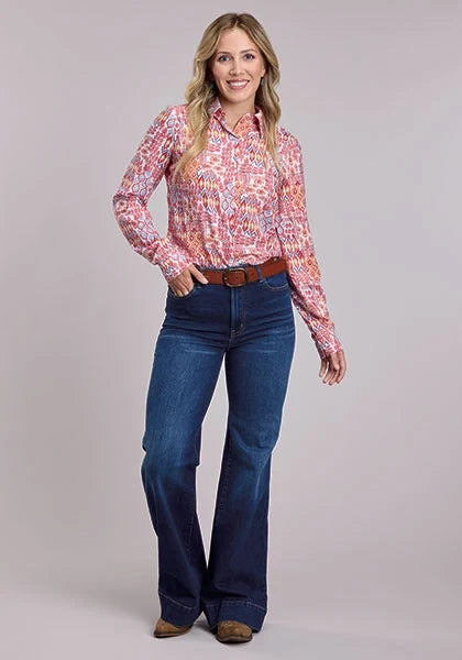 Roper 2936 Aztec Patchwork (Pink) - Women's Western Shirt