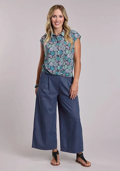 Roper 2990 Solid Denim (Blue) - Women's Palazzo Pants