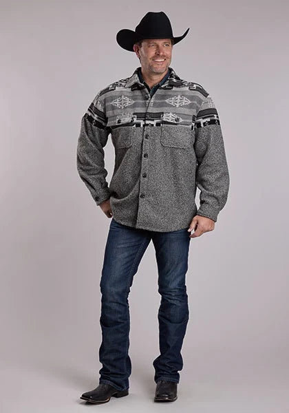 Roper 3304 Provence Weave (Grey) - Men's Shirt Jacket