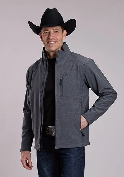Roper 3418 Textured Fleece (Grey) - Men's Softshell Jacket