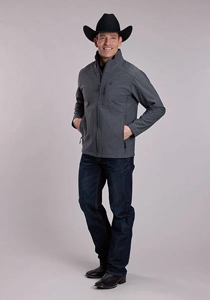 Roper 3418 Textured Fleece (Grey) - Men's Softshell Jacket