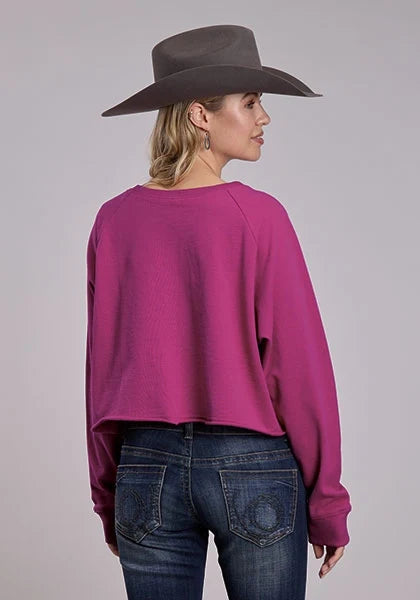 Roper 3198 Western Stickers (Berry) - Women's Fleece Sweatshirt