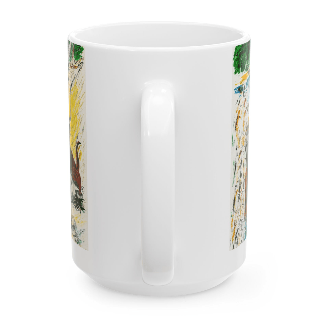 PimsArt Prehistoric Sabertooth Tiger Scene Mug From Original Painting