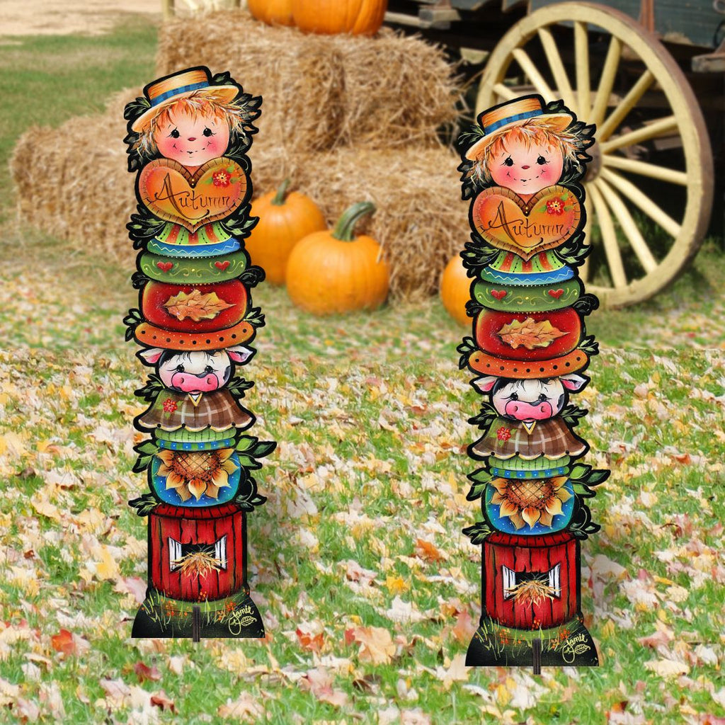For the Love of Autumn Set of 2 Walkway Greeters Outdoor Decor by Jamie Mills-Price - Halloween Thanksgiving  Decor - 8457804F-S2