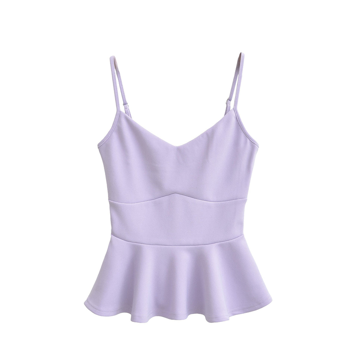 Cropped Ruffled-waistline Slim-fit Camisole Top
