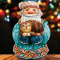 Santa Kitty Caretaker Handcrafted Christmas Figurine - G. DeBrekht Christmas Santa Snowman Decor - 517634