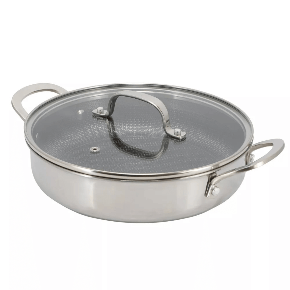 Better Chef 10-Inch 3-Ply Stainless Steel Nonstick Deep Fry Pan with Lid