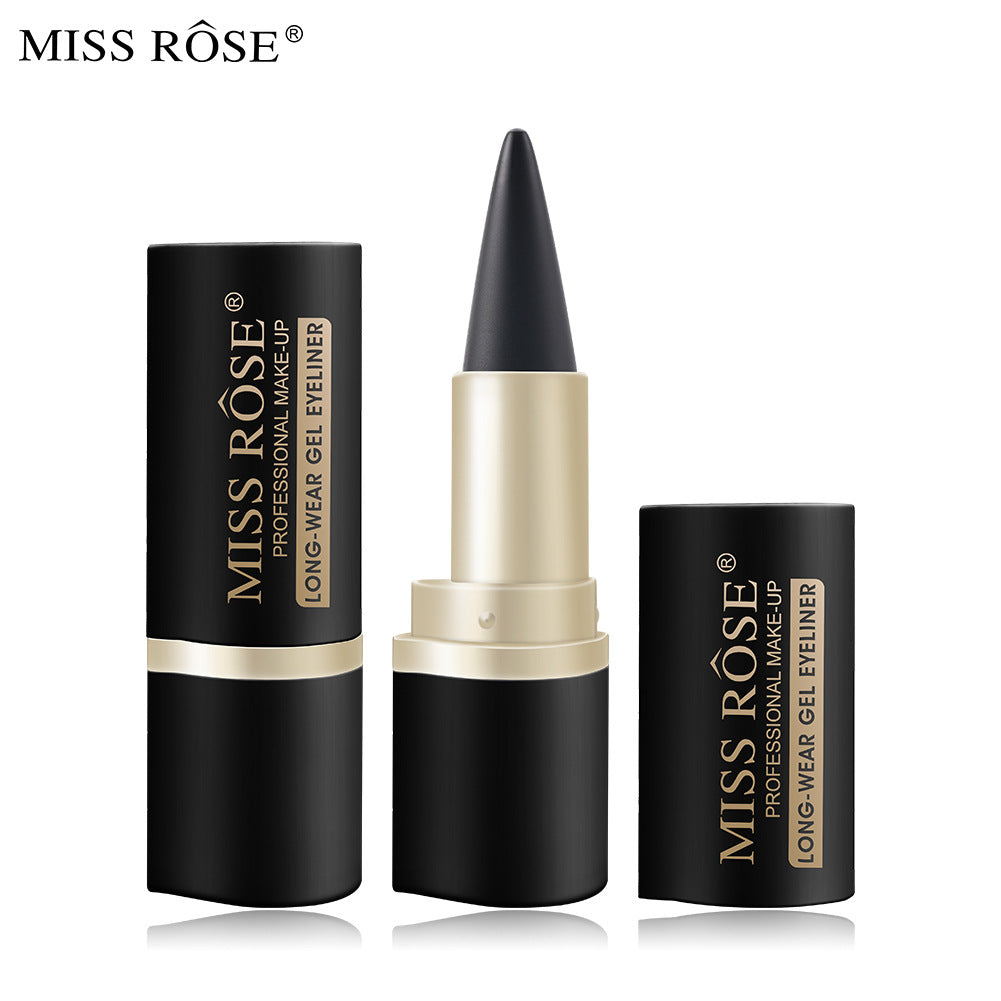 Waterproof Eyeliner Quick Drying Matt Eyeliner Single Head Black Solid Rich Eyeliner Ointment