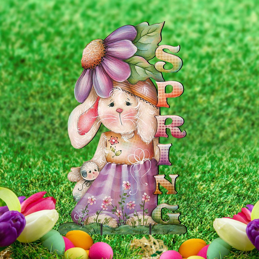 Bunny Easter Outdoor Scene  by Jamie Mills-Price - Easter Spring Decor - 8457604F