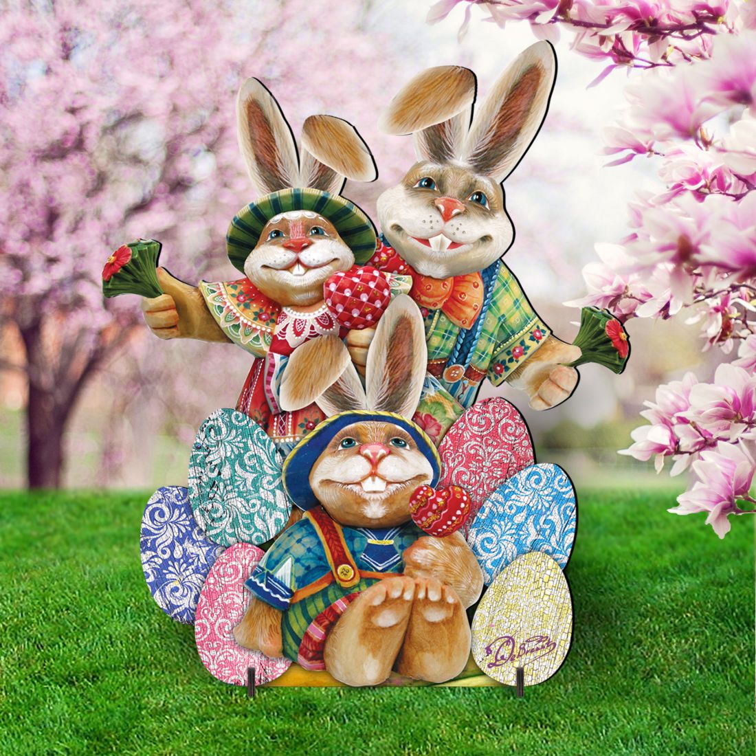 Drucker Easter Family Easter Yard Sign  by G. DeBrekht - Easter Spring Decor - 8154420-2F