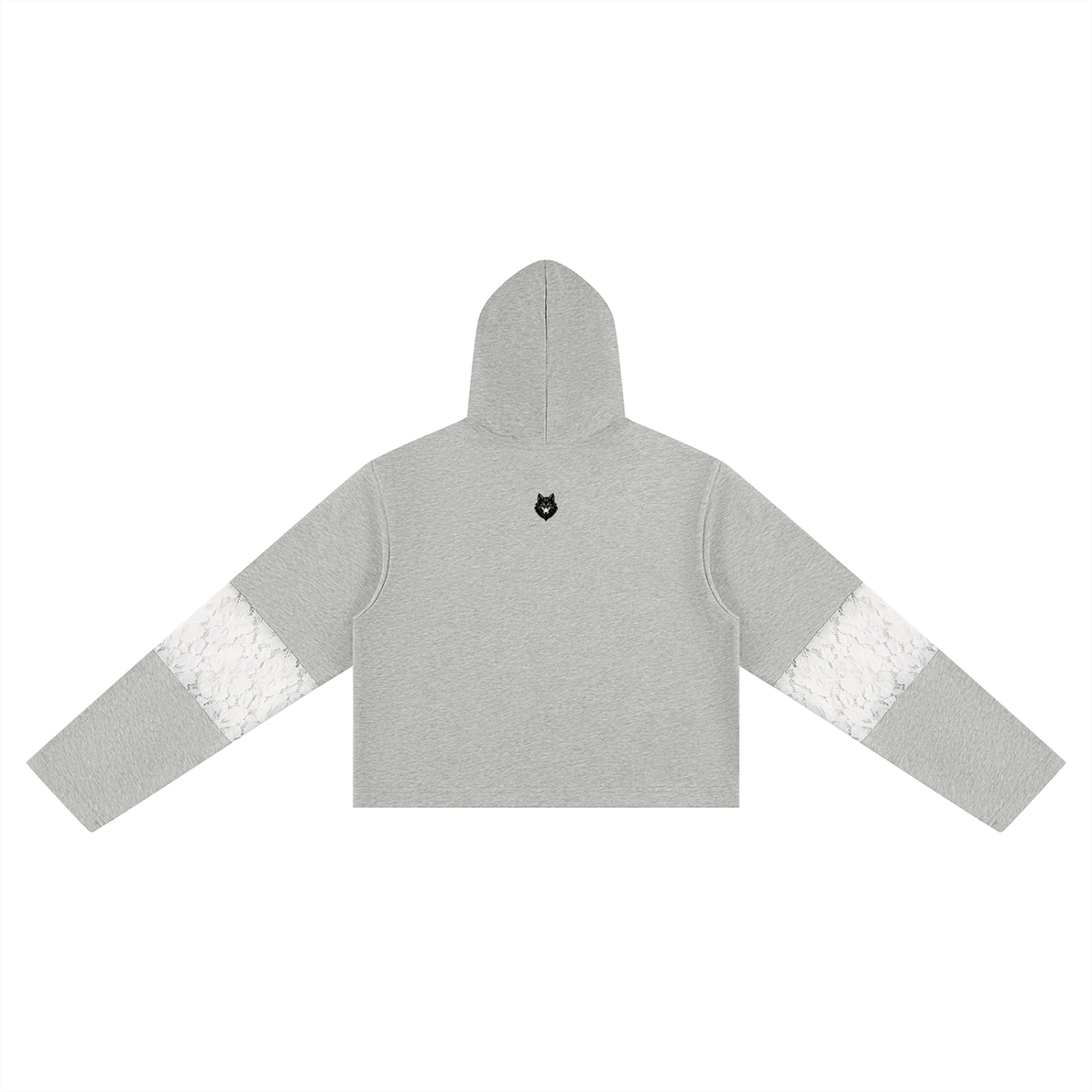 Loki & Ivy Women’s Cropped Lace-Panel Hoodie