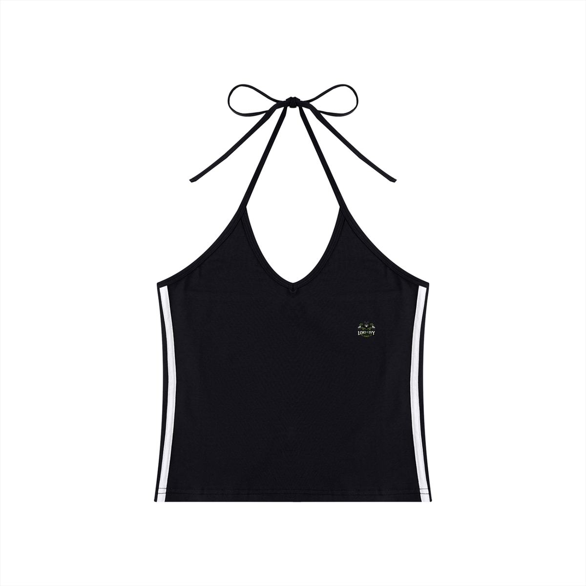 Loki & Ivy Women's Color Block Halter Crop Tank Top