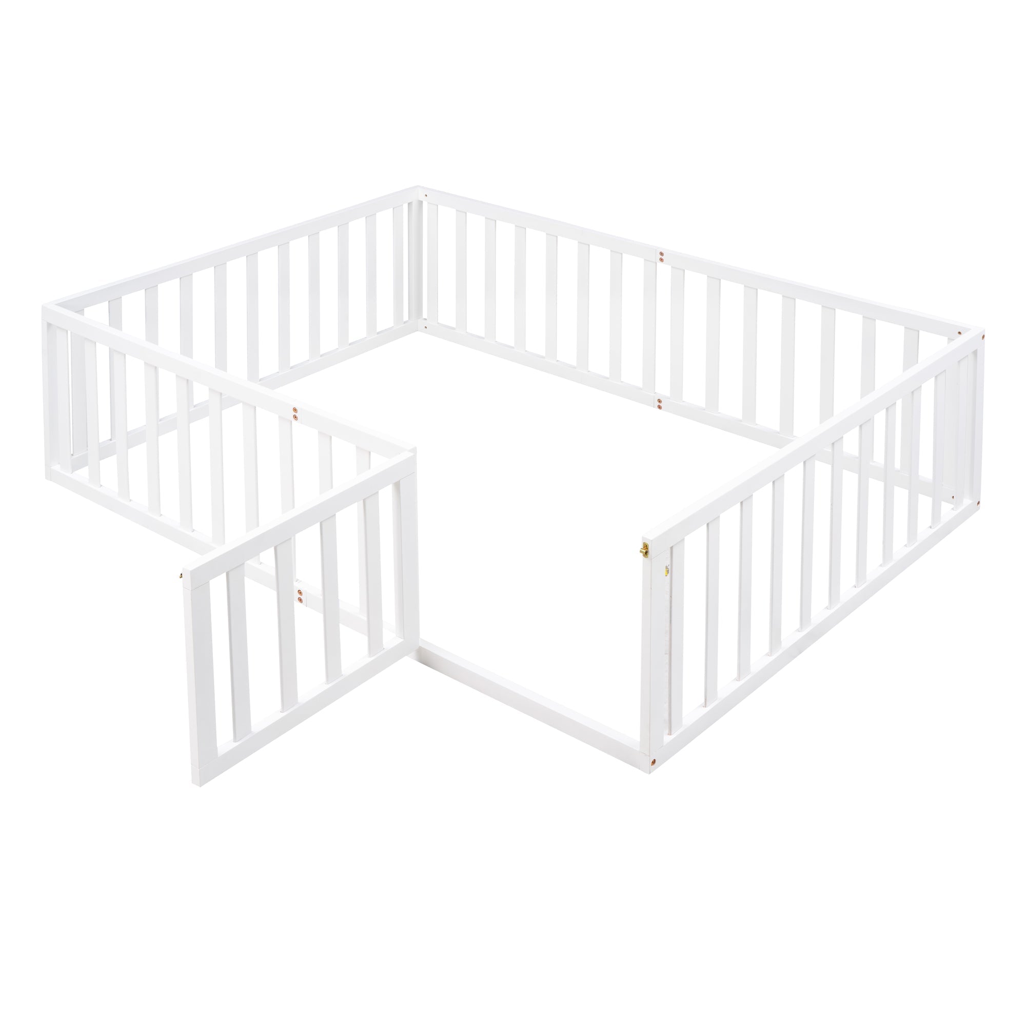 Full Size Wood Daybed Frame with Fence White(OLD SKU:WF289662AAK)
