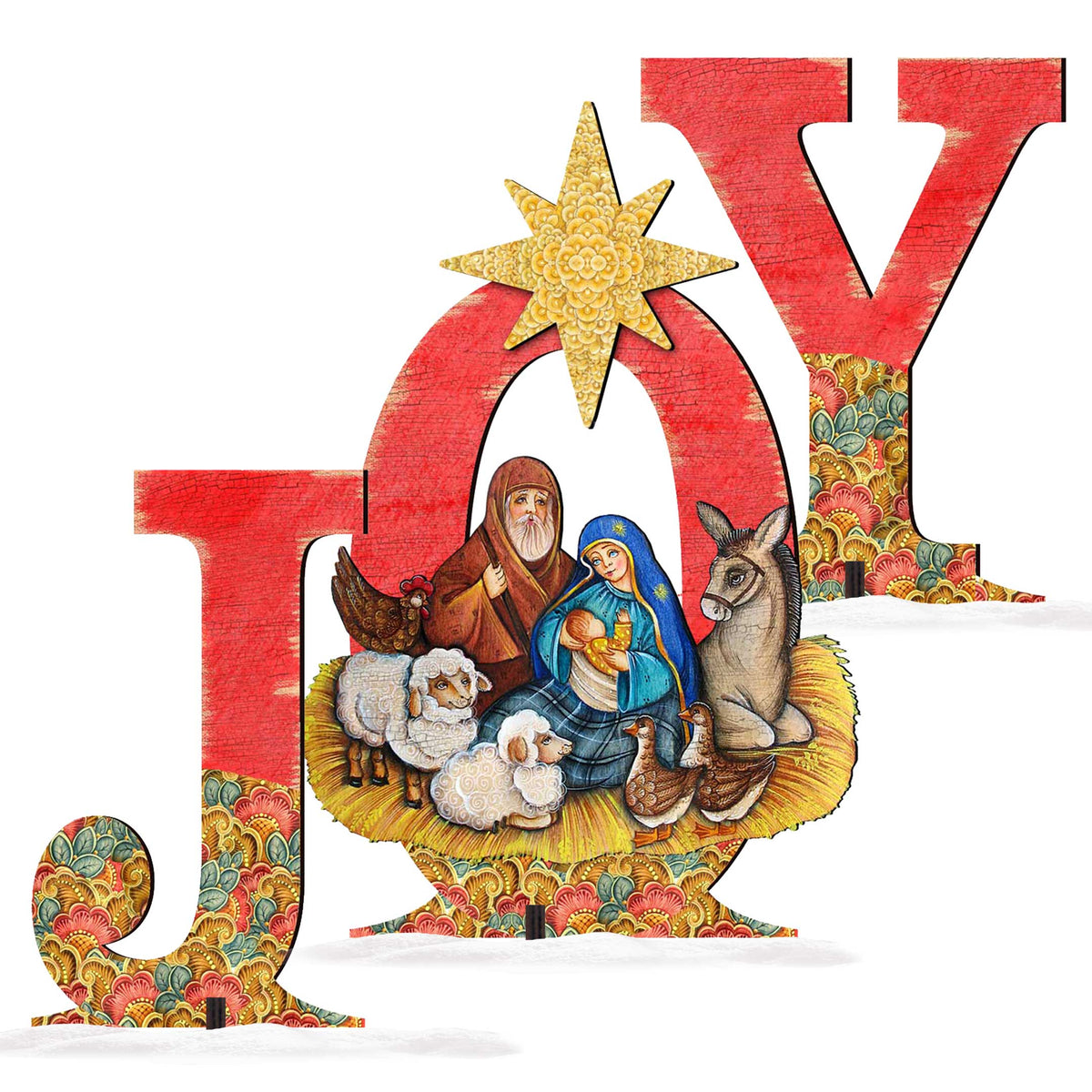 Joy Outdoor Nativity Set by G. DeBrekht - Nativity Holiday Decor - 8121454F-S3M