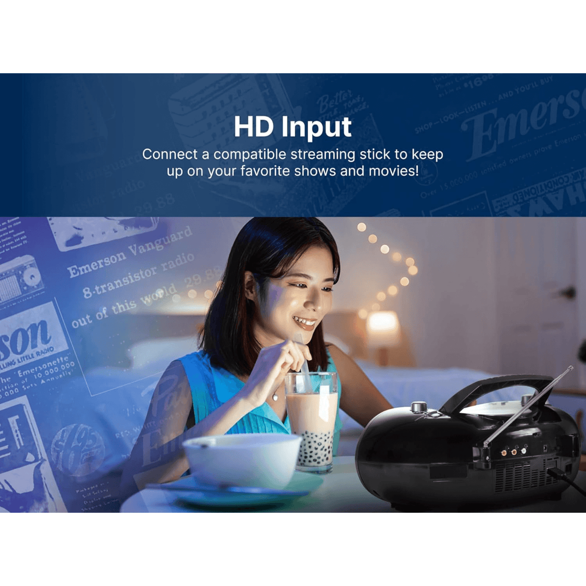 Emerson 7" Bluetooth DVD Boombox - Refurbished