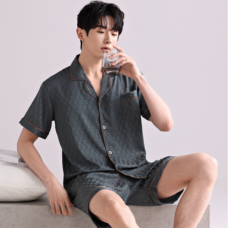 Ice Silk Pajamas Men's Spring And Summer Lightweight Breathable