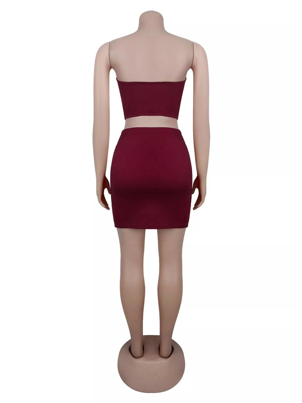Grommet Crop Top and Mini Skirt Set