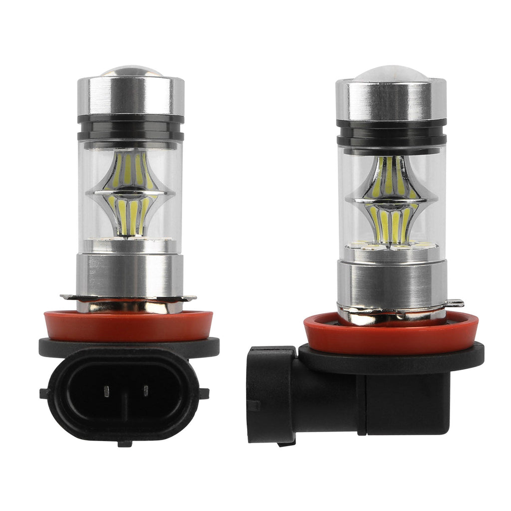 2PCS 1000lm 100W H8/H9/H11 LED Fog DRL Light Bulb IP65 Water-Resistant 360¡ Beam Angle 6000K White