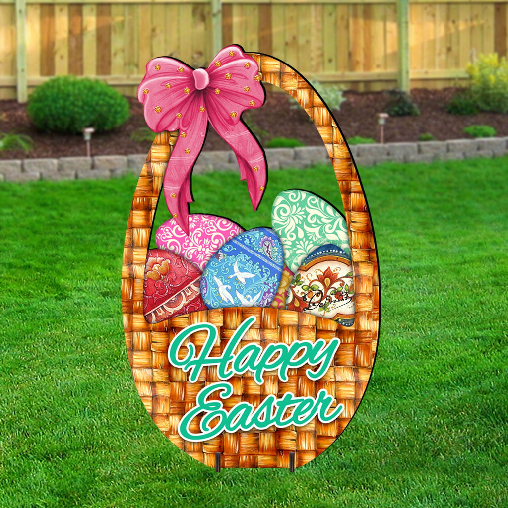Easter Basket Outdoor Scene  by G. DeBrekht - Easter Spring Decor - 8185309F