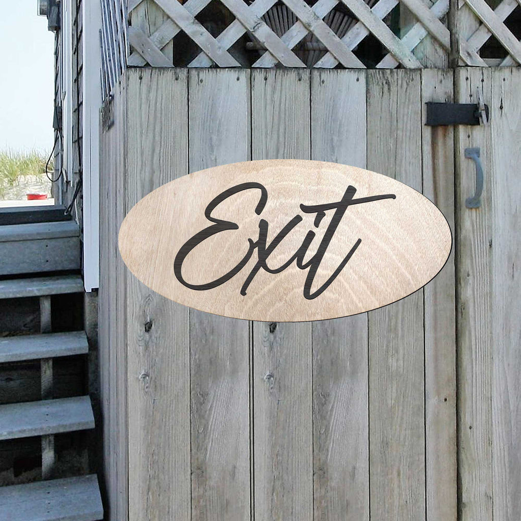 Exit sign, Business sign, Light wood sign, Handmade in the USA Sign - 320317