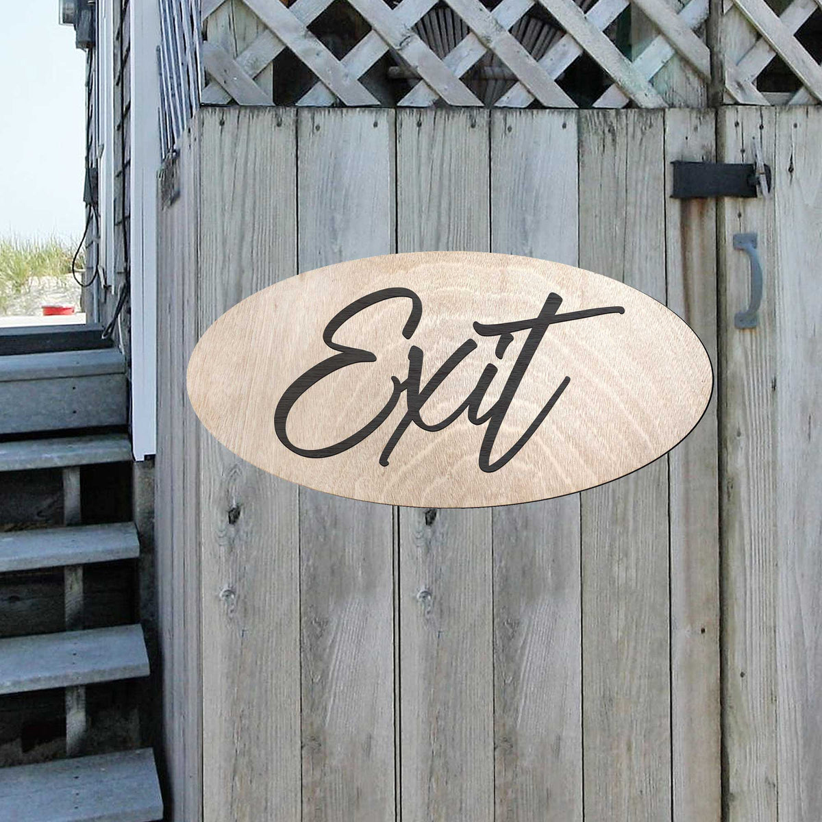 Exit sign, Business sign, Light wood sign, Handmade in the USA Sign - 320317