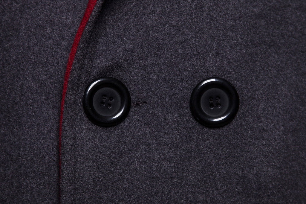 Double-breasted Hooded Belted Mid-length Wool Trench Coat