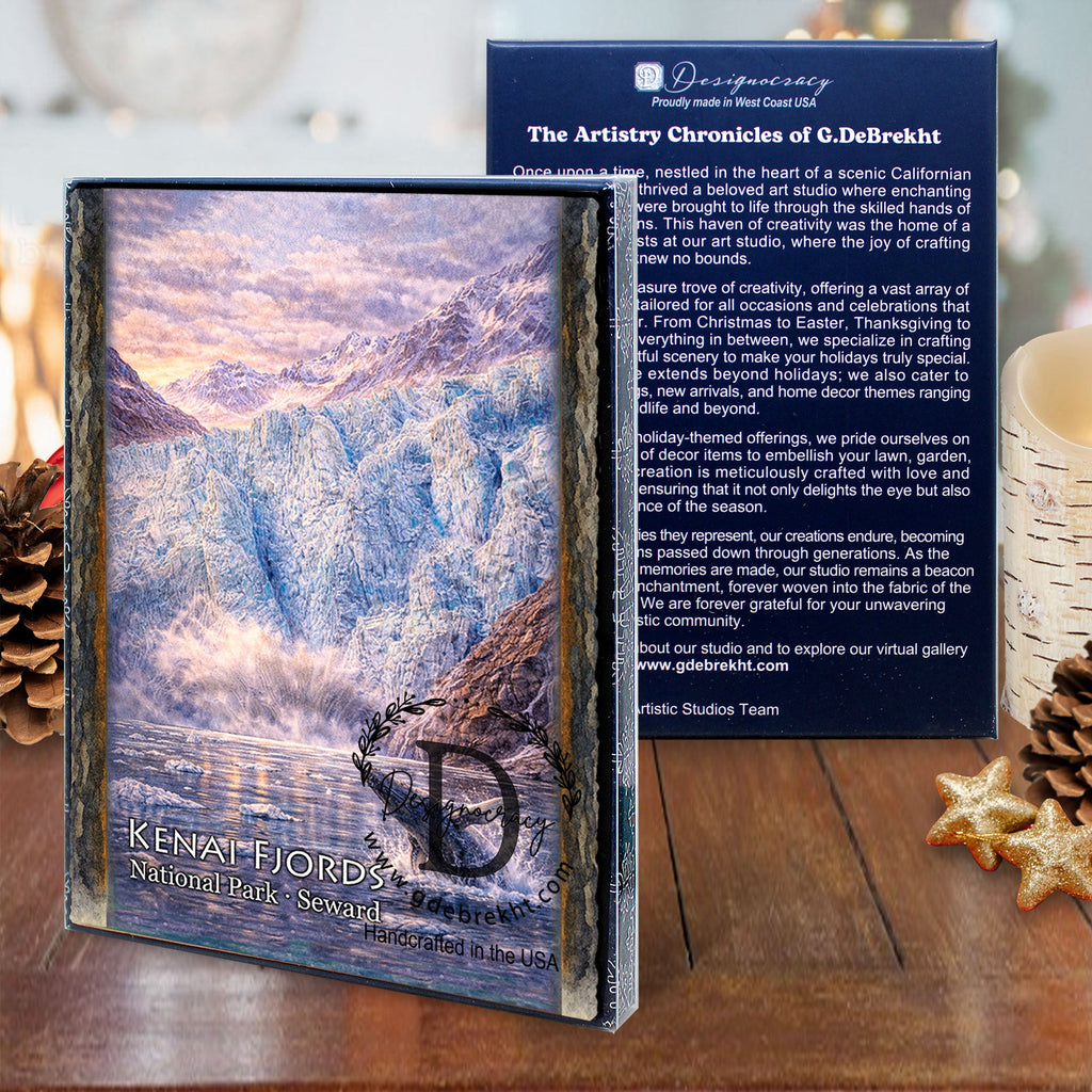Icy Fjord Whale & Glacier Greeting Card by G. Debrekht - 97114GC
