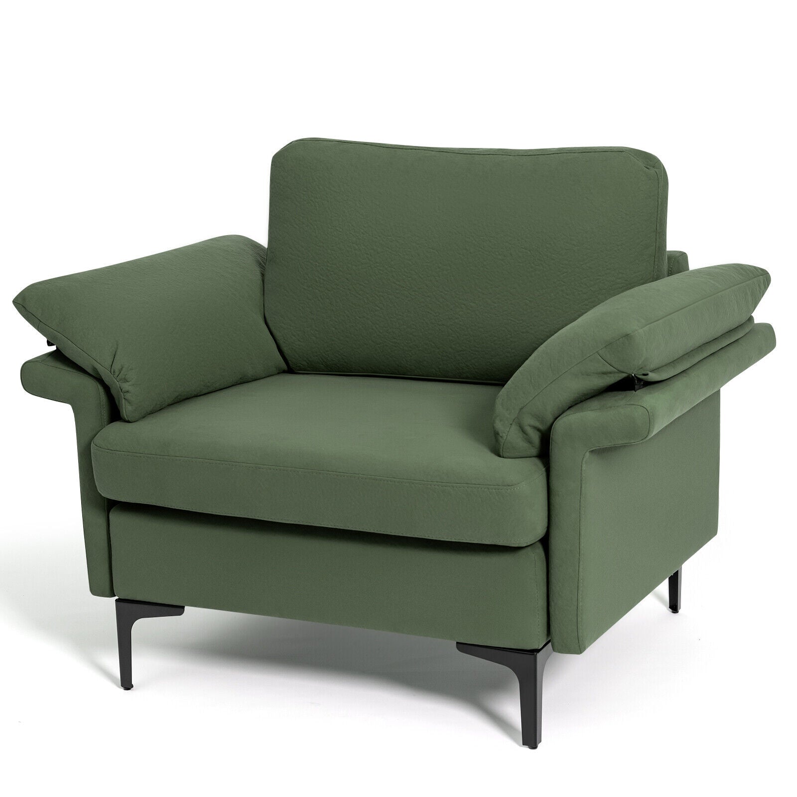 Modern Fabric Accent Armchair with Original Distributed Spring and Armrest Cushions