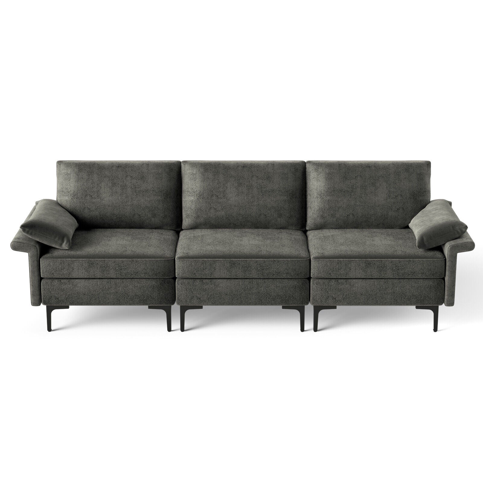 Large 3-Seat Sofa Sectional with Metal Legs for 3-4 people