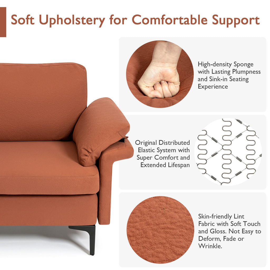 Modern Fabric Accent Armchair with Original Distributed Spring and Armrest Cushions