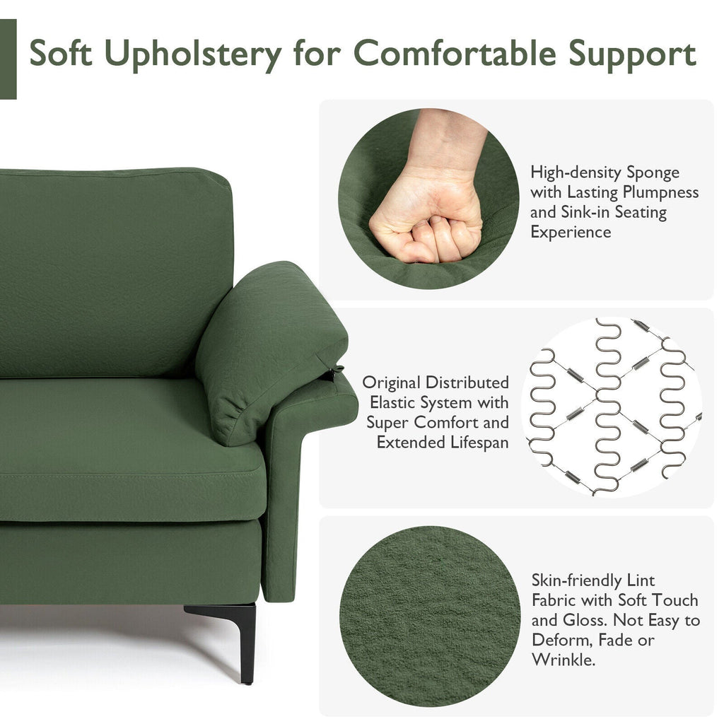 Modern Fabric Accent Armchair with Original Distributed Spring and Armrest Cushions