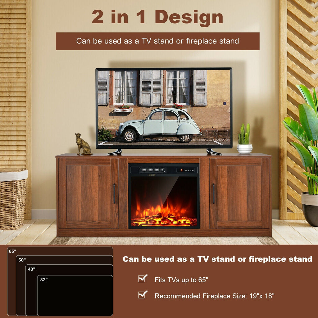 TV Stand with Double Barn Doors for TVs up to 65 Inch