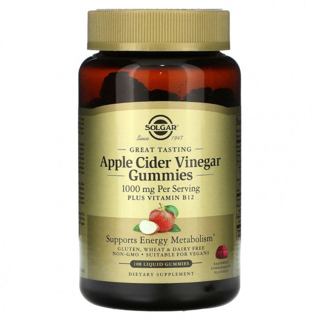 Solgar Apple Cider Vinegar Gummies 500 Mg Raspberry Pomegranate