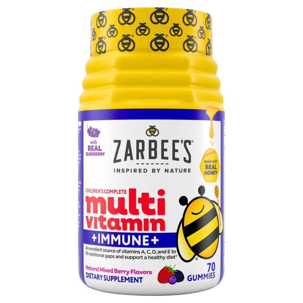 Zarbee's Children’s Multivitamin + Immune Support – 70 Mixed Berry Gummies